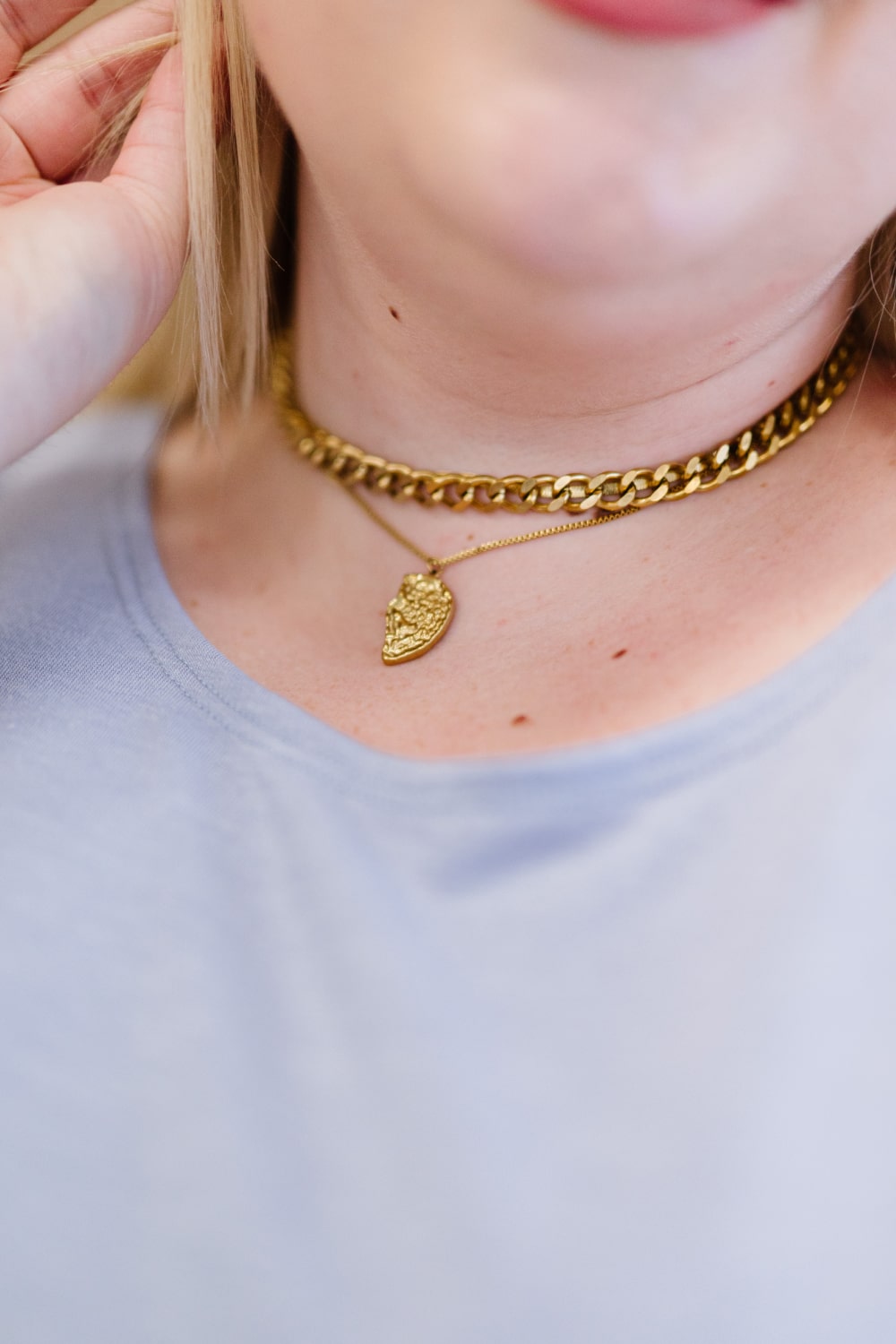 Kiss of Enchantment Triple-Layered Necklace with Pendant - White Stag Clothing