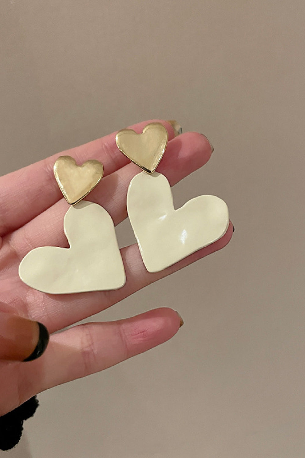 Heart-Shape Drop Earrings - White Stag Clothing