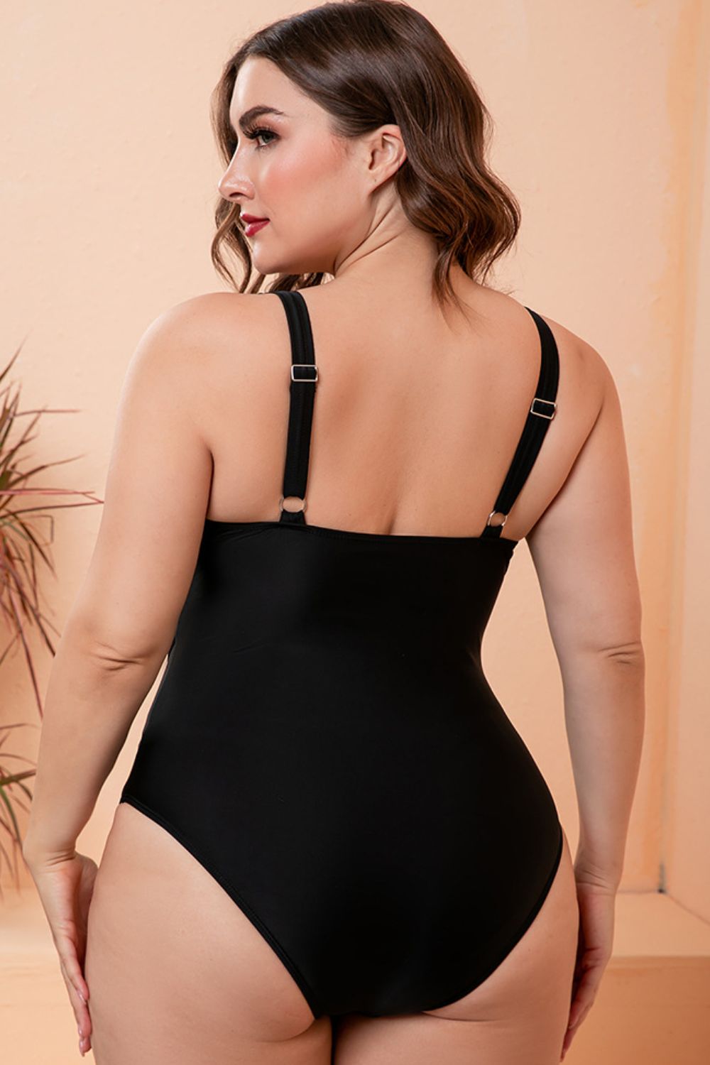 Full Size Two-Tone One-Piece Swimsuit - White Stag Clothing