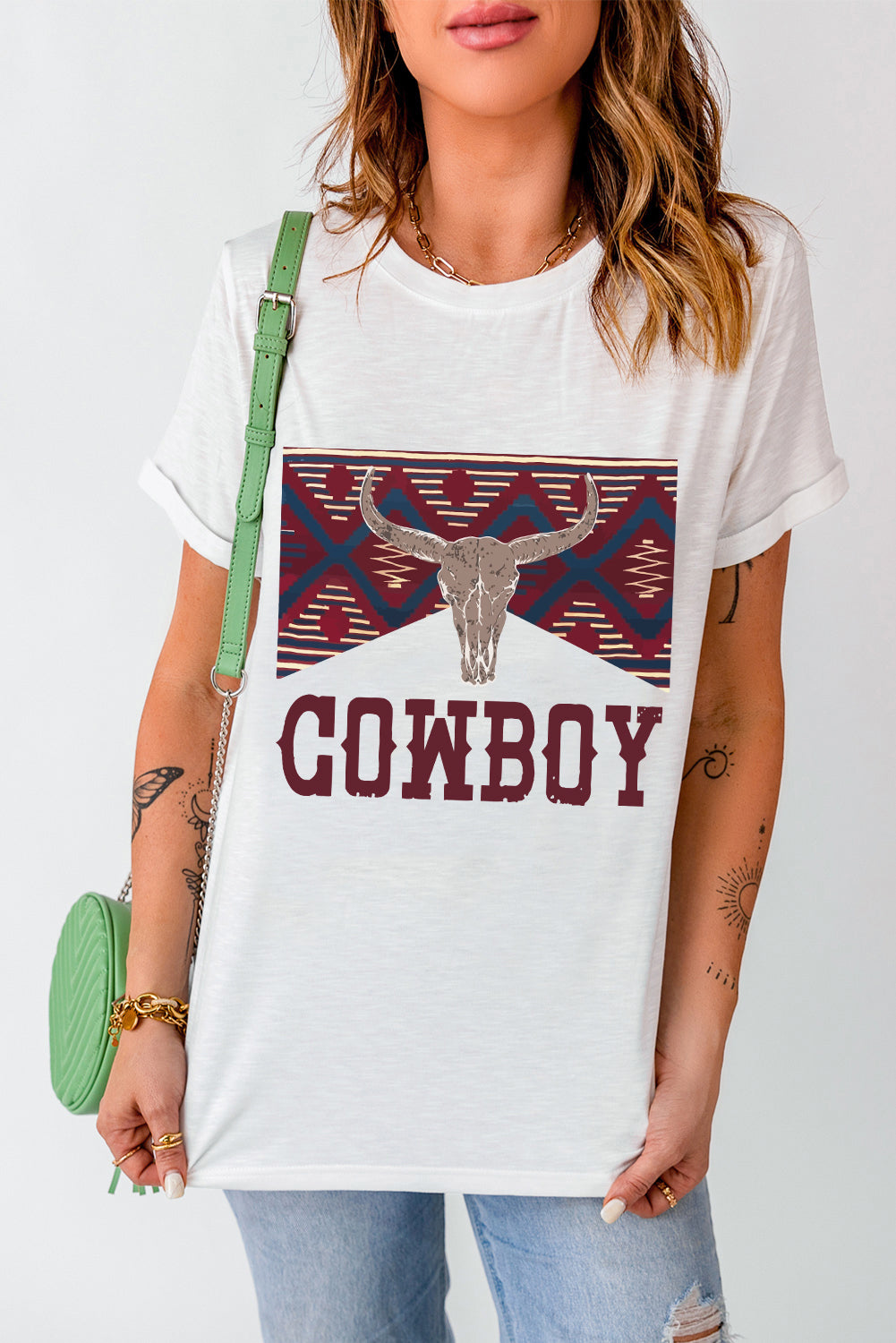 Graphic Round Neck Short Sleeve T-Shirt