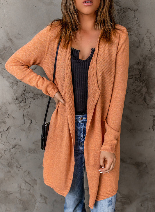 Ribbed Open Front Cardigan - White Stag Clothing