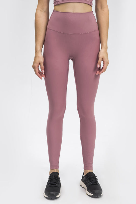 Seamless Wide Band Waist Sports Leggings - White Stag Clothing