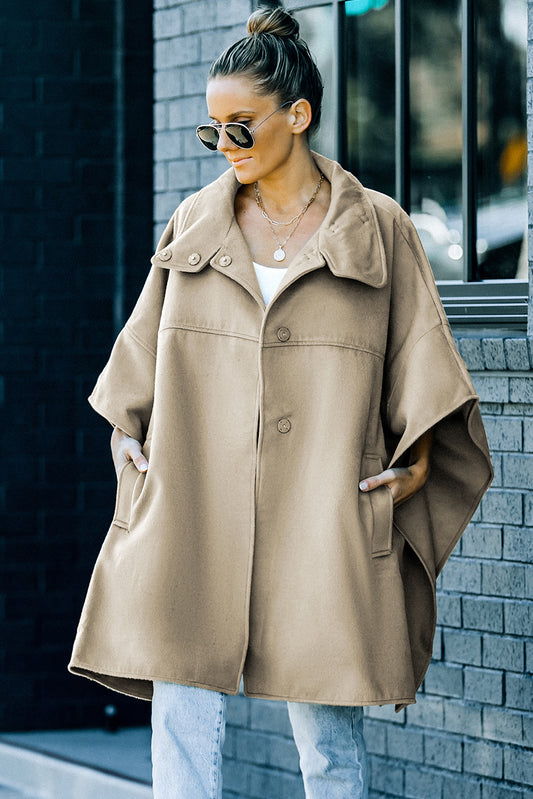 Snap Down Dolman Sleeve Coat - White Stag Clothing