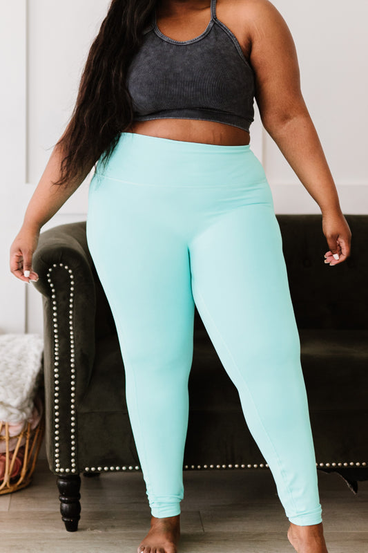 Zenana On Your Mark Full Size Run High Waisted Active Leggings - White Stag Clothing