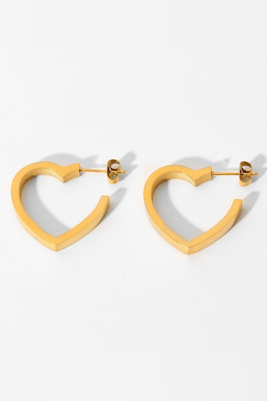 Heart-Shaped Hoop Earrings - White Stag Clothing