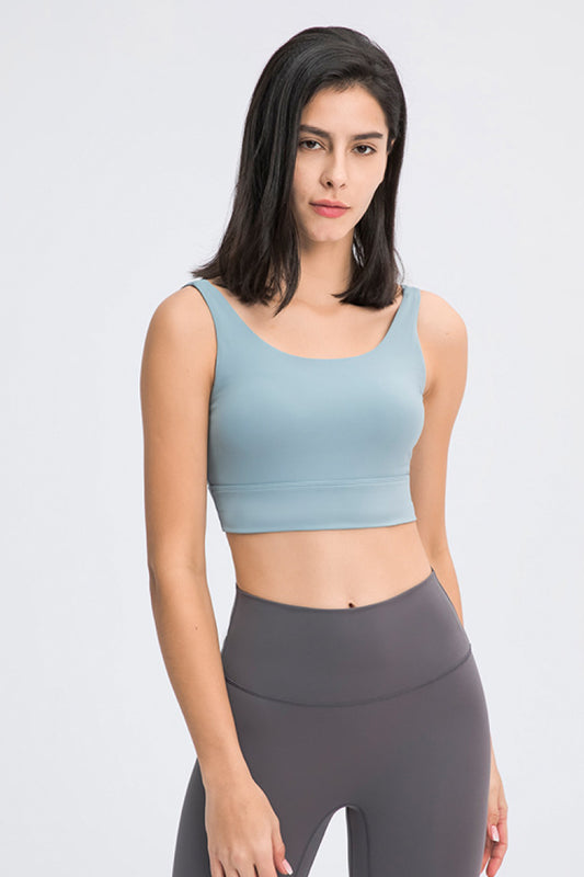 Scoop Neck and Back Sports Bra - White Stag Clothing