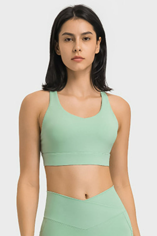 Breathable Crisscross Back Sports Bra - White Stag Clothing