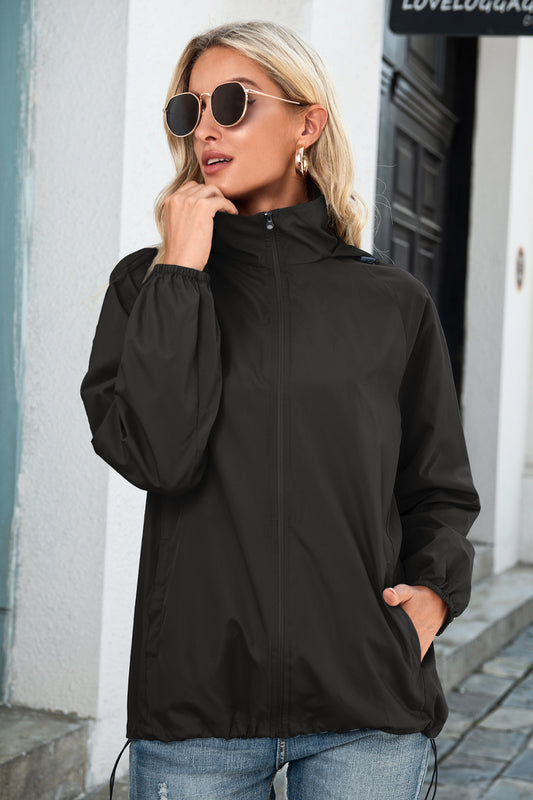 Zip Up Wind Hooded Jacket