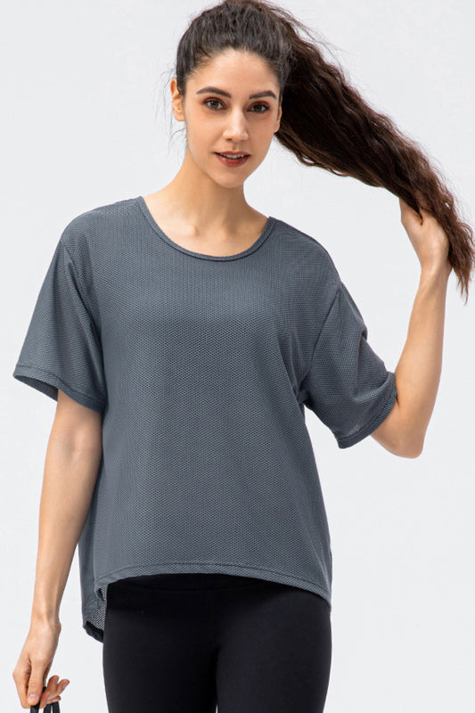 Breathable Mesh Dropped Shoulder T-Shirt - White Stag Clothing