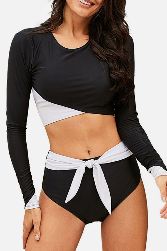 Color Block Swimsuit Set - White Stag Clothing