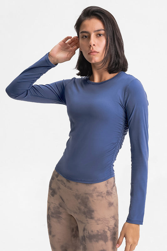 Ruched Side Active Top - White Stag Clothing