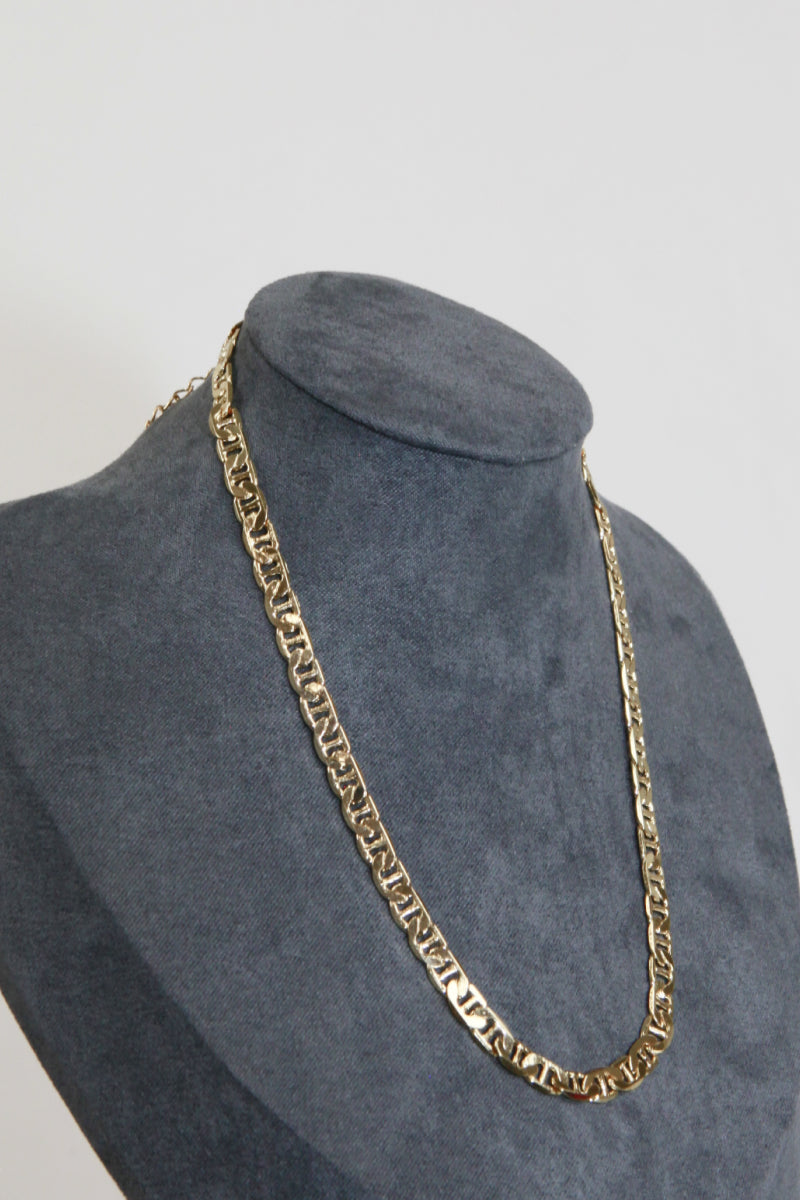 Gold Chain Geometric Inlay Necklace - White Stag Clothing