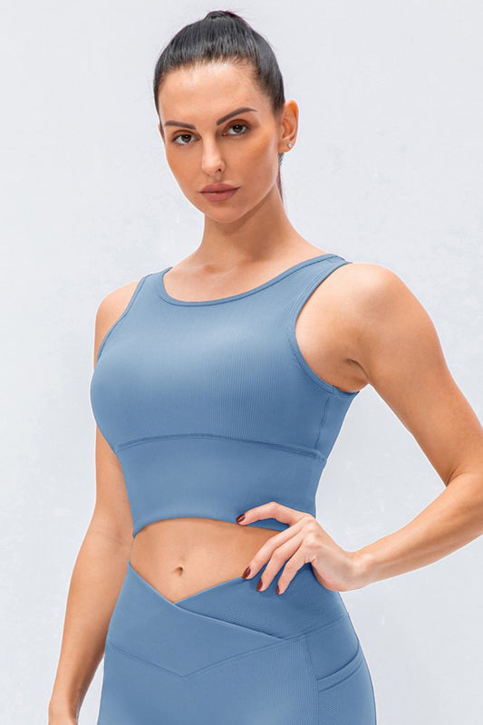 Reversible Ribbed Cropped Yoga Tank - White Stag Clothing