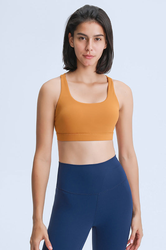 Strappy Back Crisscross Sports Bra - White Stag Clothing