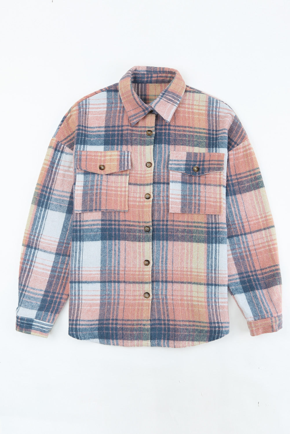 Plaid Dropped Shoulder Shacket - White Stag Clothing